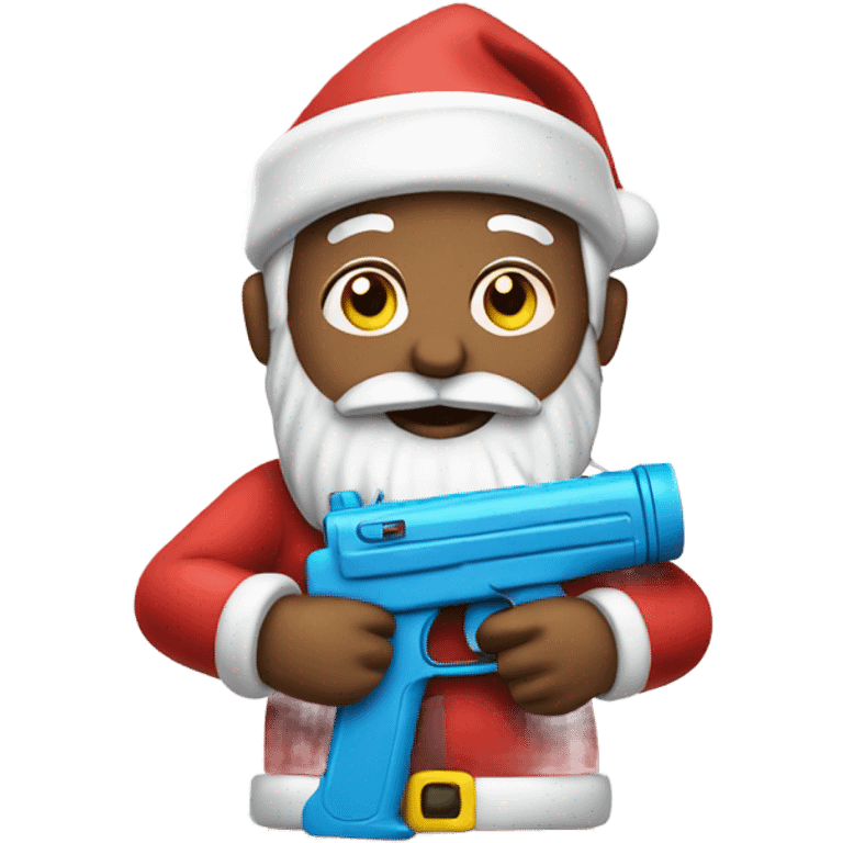 Santa holding a water gun emoji