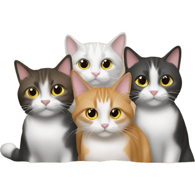 3 cats looking in screen emoji