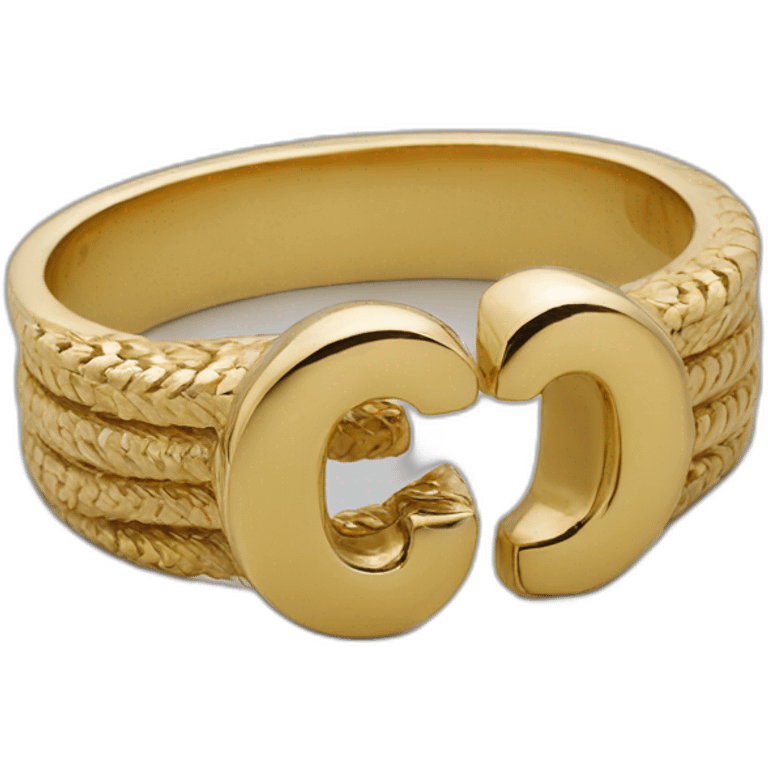 anillo cubano en forma de número 55 Oro18k italiano emoji