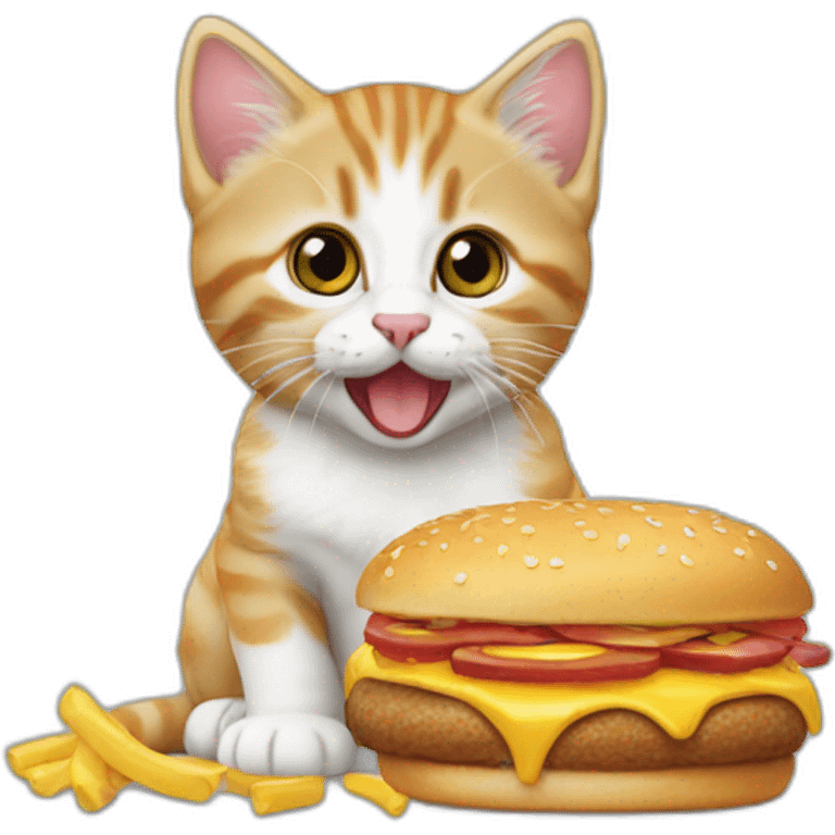 kitten eats mcdonald’s emoji