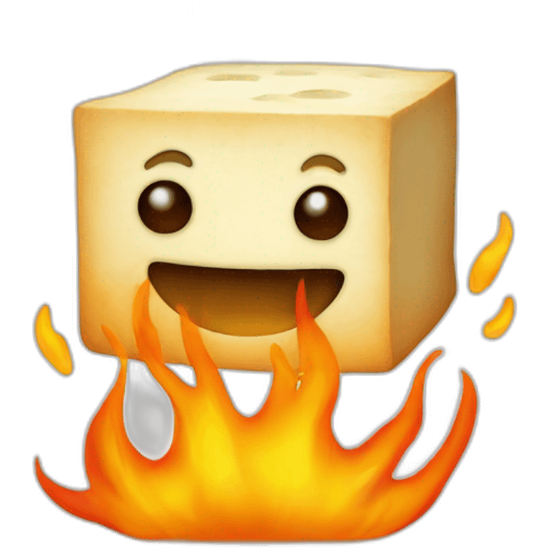 tofu on fire emoji