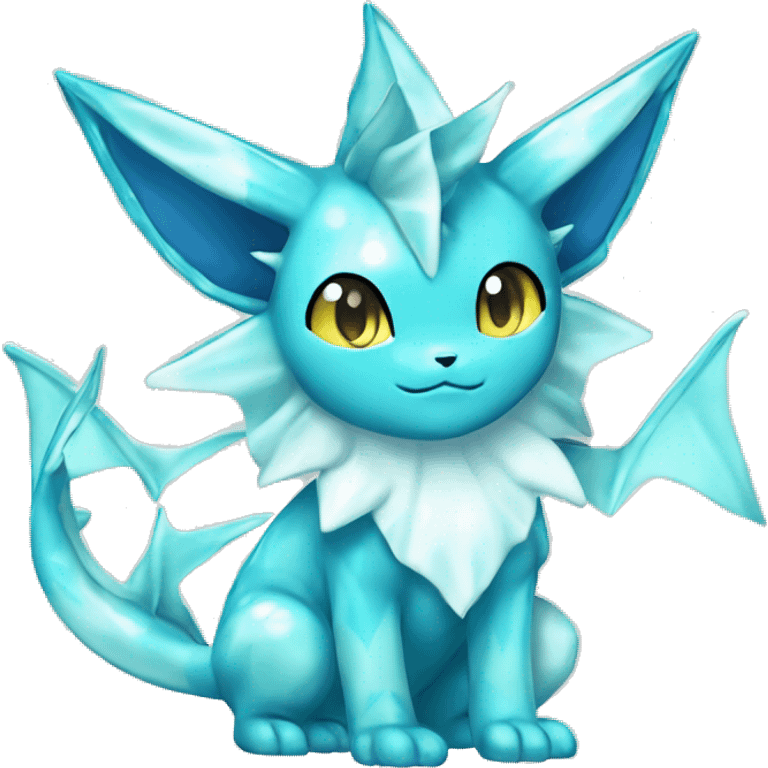 Kawaii Gorgeous Beautiful Shiny Sparkly Vaporeon-Glaceon-Pokémon full body emoji