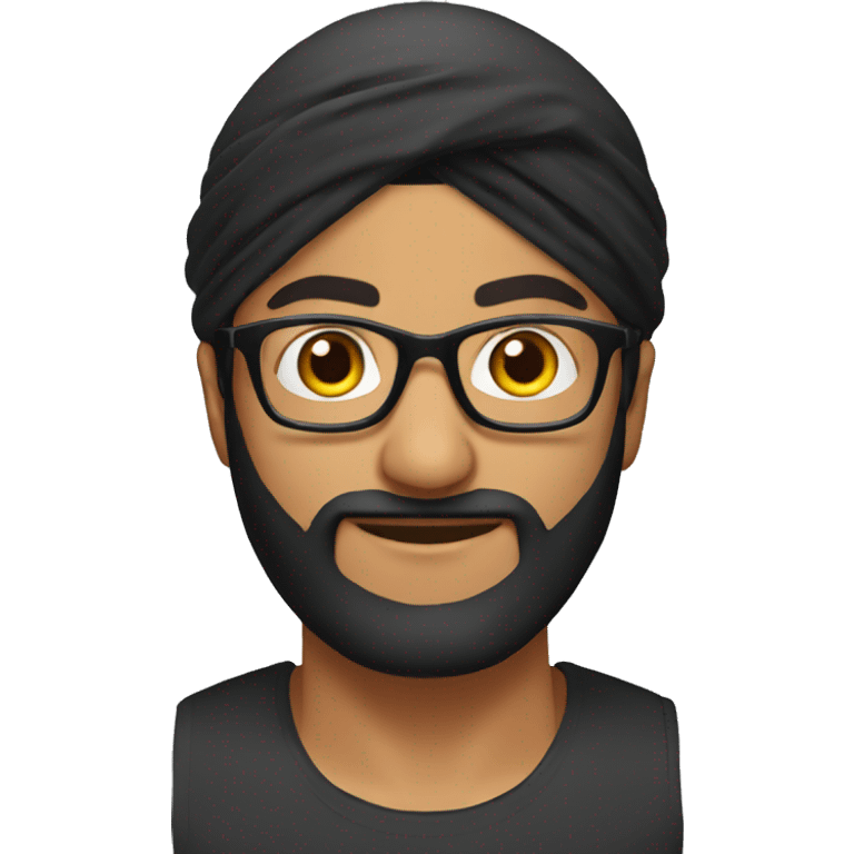 Punjabi man with glasses wearing a black durag emoji