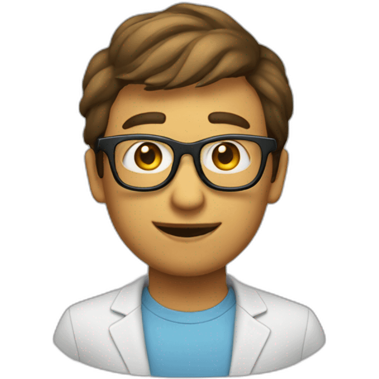 UN CHICO CON LENTES JUGANDO A LA PLAY emoji