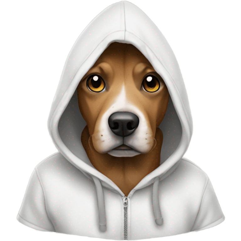 Dog wearing hoodie emoji