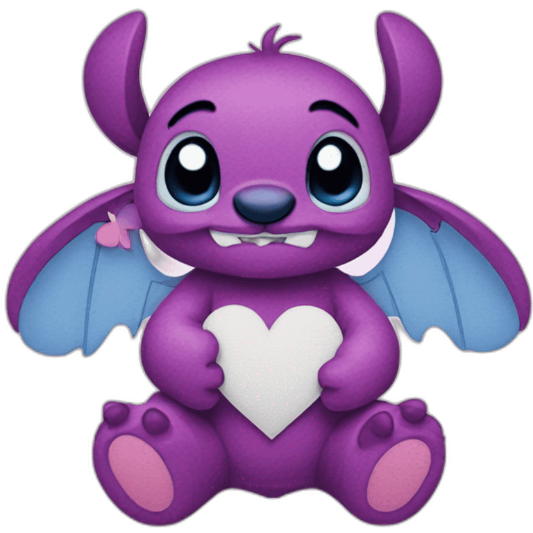 Stitch avec des coeurs emoji