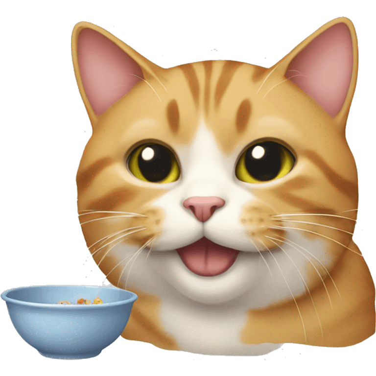  cat is eating emoji