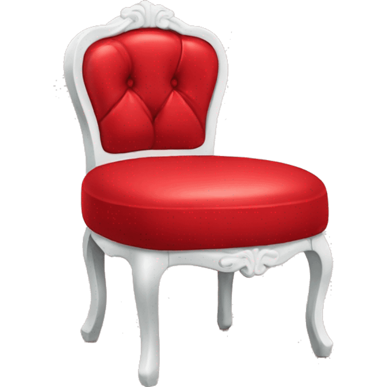 Red vanity chair with a white bow on it emoji