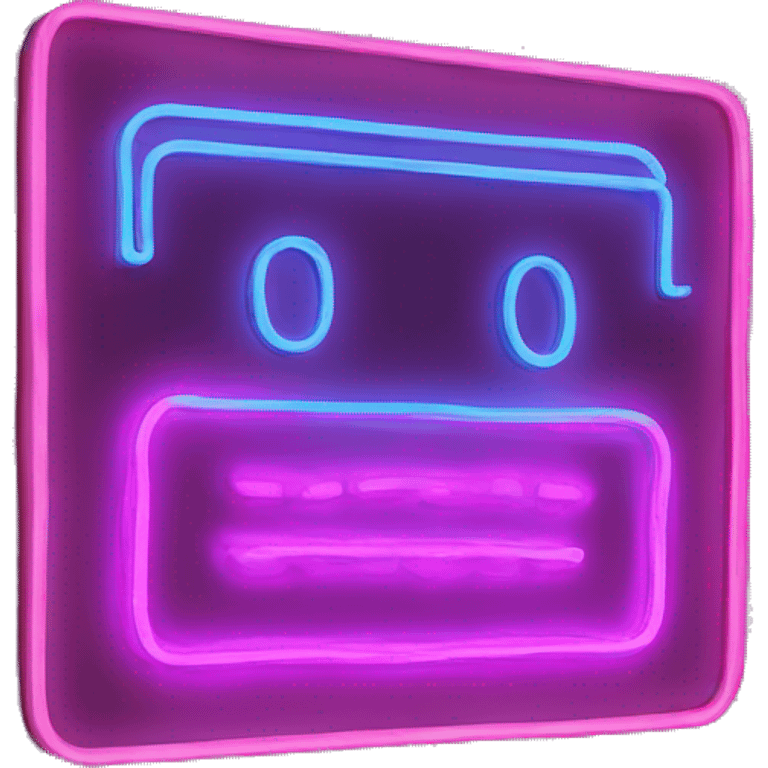 lit up rectangle neon sign emoji