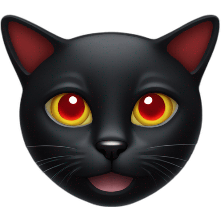 black cat with red eyes emoji