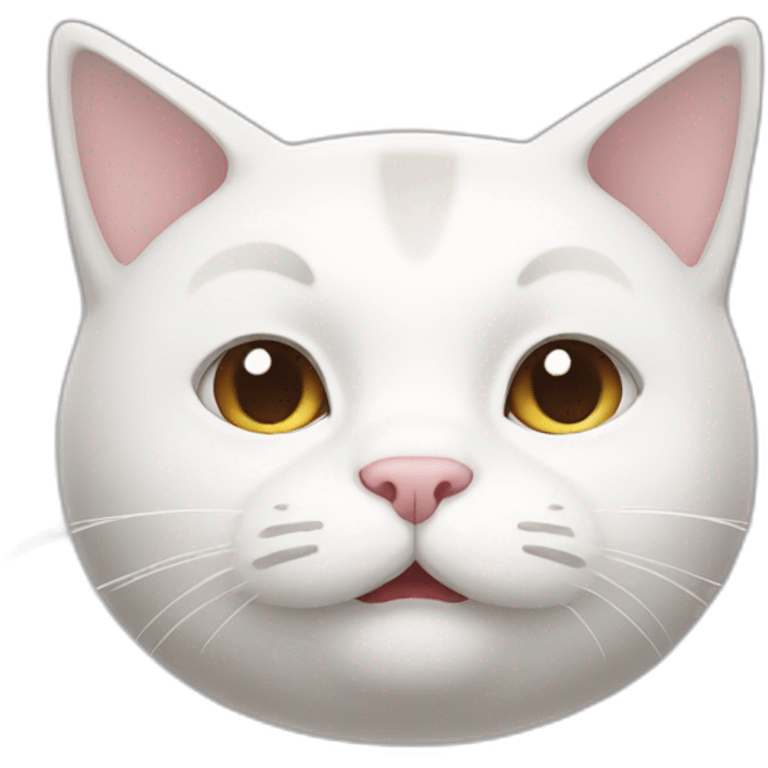 white cat head kawaii emoji