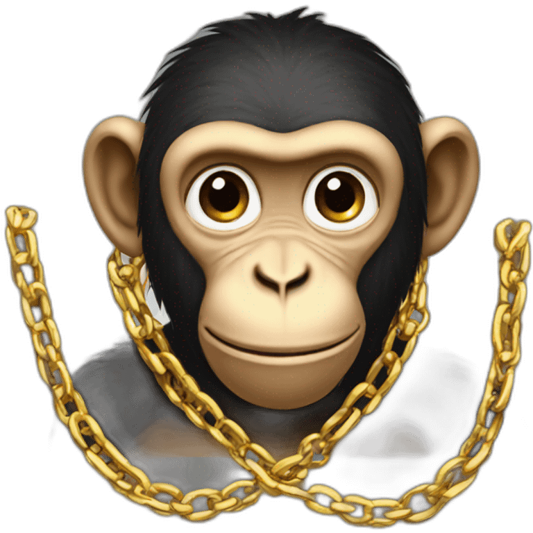 A monkey with Golden chains emoji