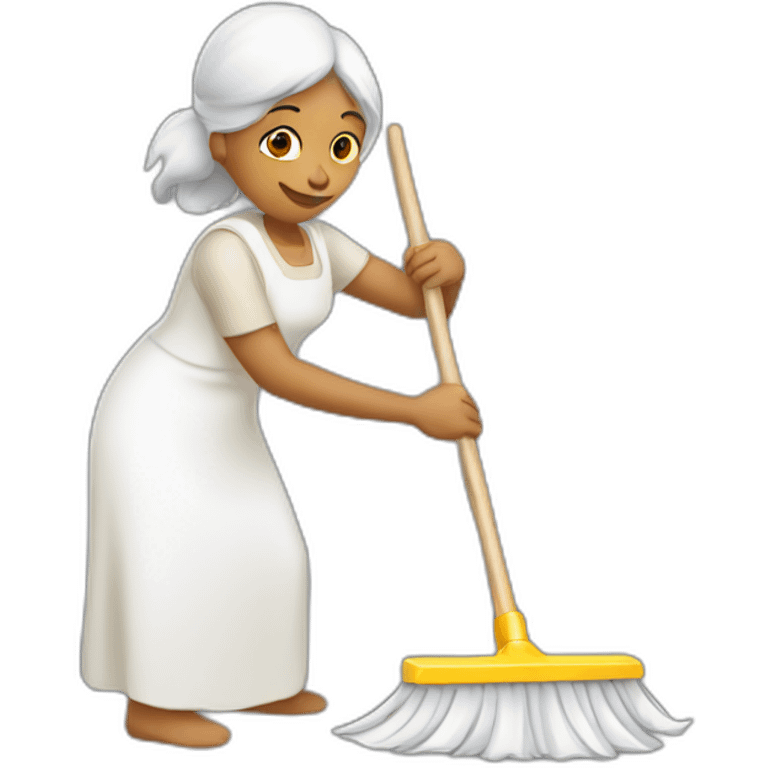 A white Indian lady cleaning emoji