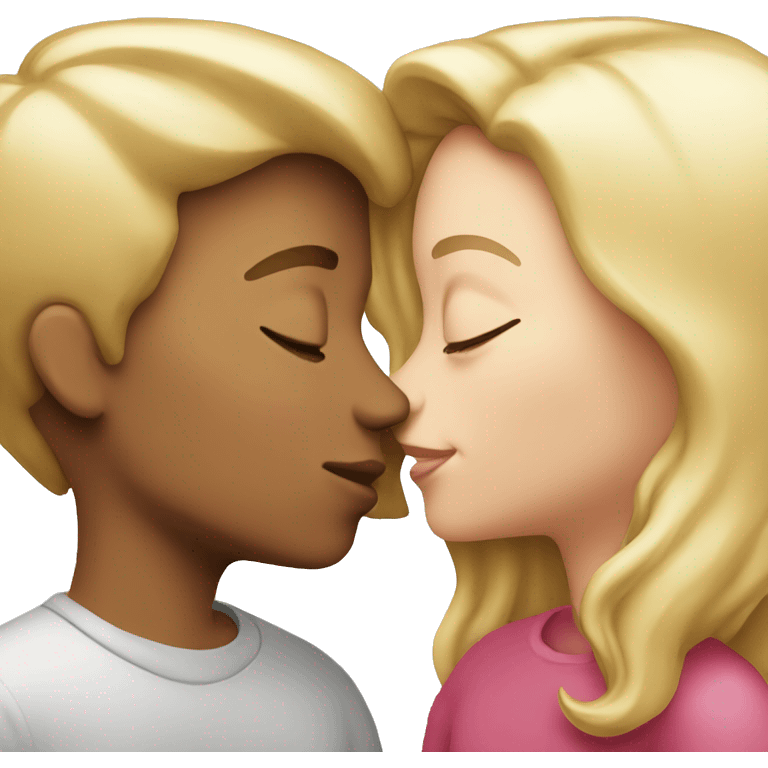 White people kissing emoji