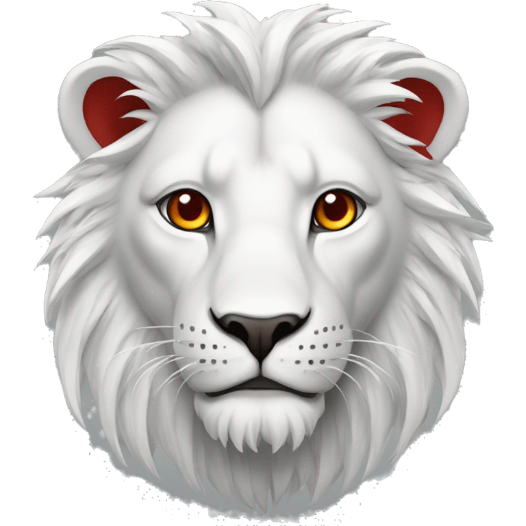 Lion blanc enragé avec yeux rouges  emoji