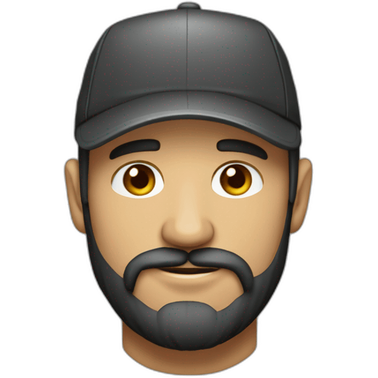 Hombre trigueño fuerte de 30 años con barba y gorra  emoji