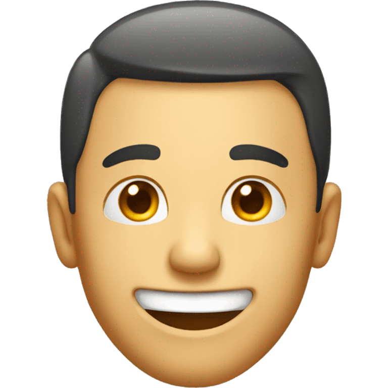 man's head with large smile emoji