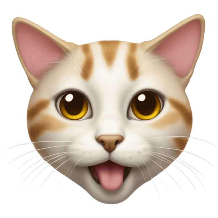 cute cat with sideway tongue out, silly, moth closed  emoji