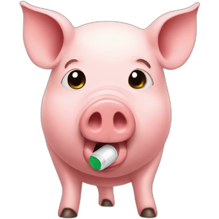 Pig takes a pill emoji