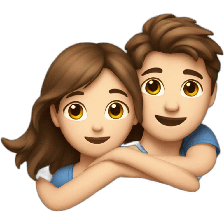 girl  et boy with brown hair hug emoji