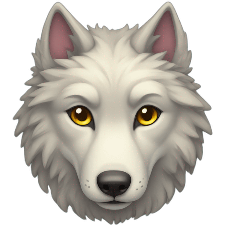 Wolf, dreamy, colorful, cute emoji