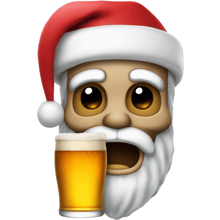 Santa skulling beer emoji