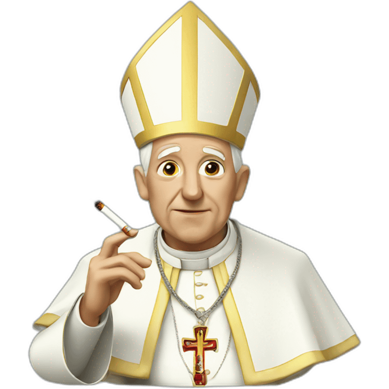 pope smoking cigarette emoji