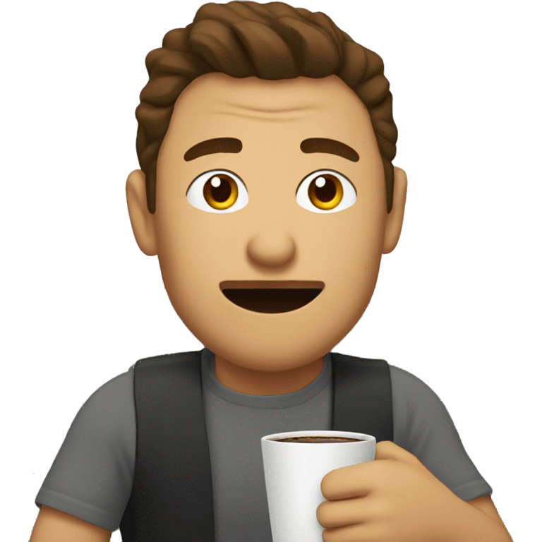 elon muk drinks coffee emoji