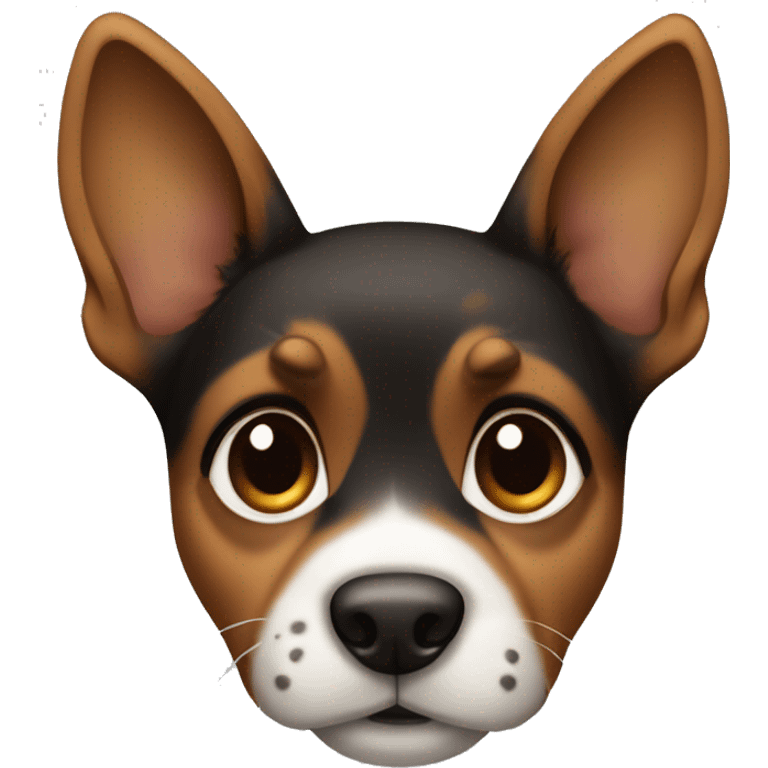 Puppy with pointy ears with black and brown tortoiseshell without white with pointy ears emoji