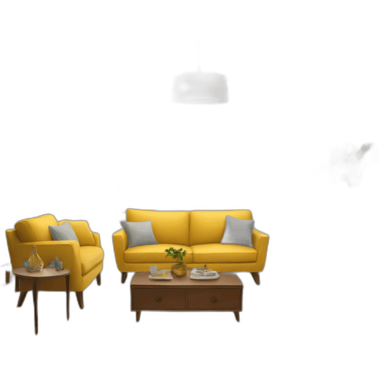 cousey living room set up with light emoji