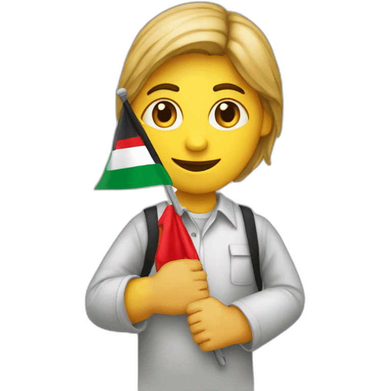 une personne avec le drapeau de la palestine dans les mains emoji