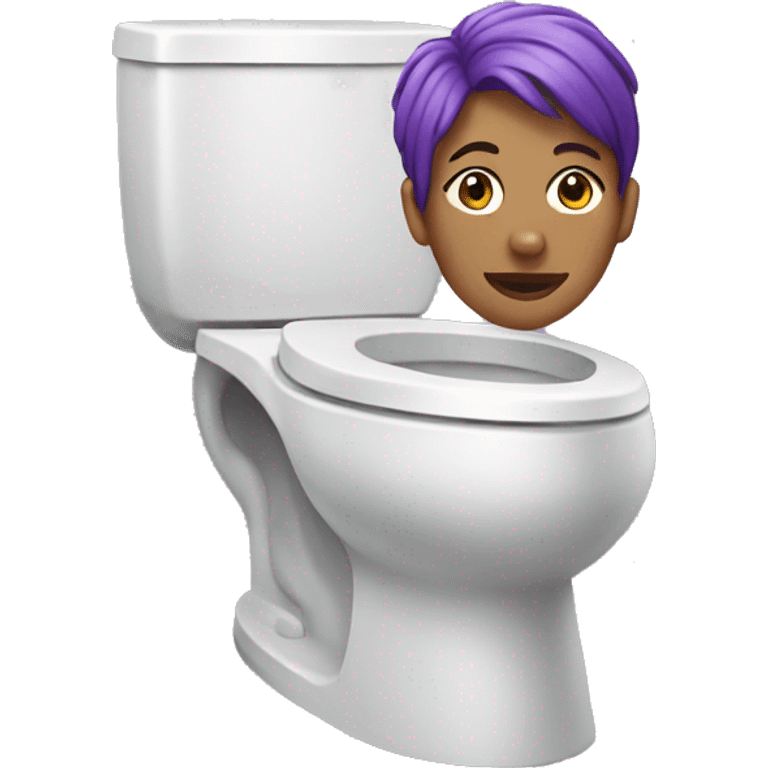 Woman with purple hair on a  toilet emoji