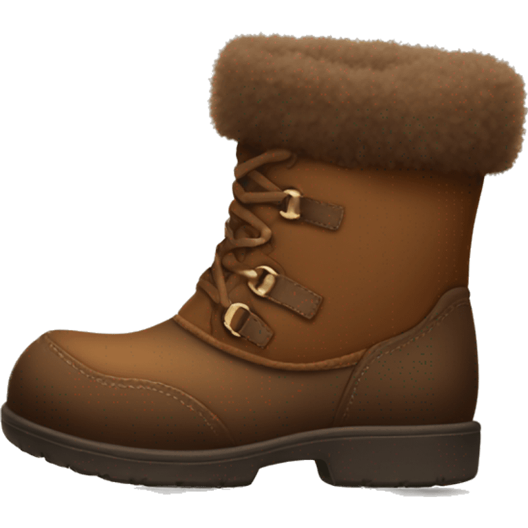 Fuzzy brown winter boots emoji