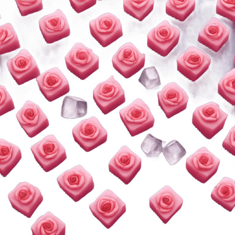 roses on ice cubes  emoji