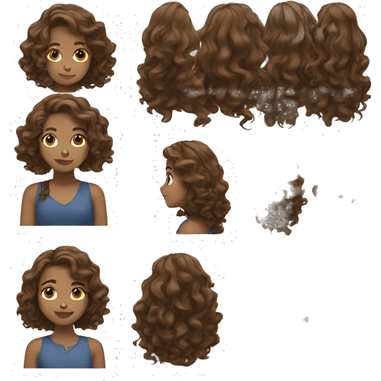 Girl with wavy brown hair  emoji