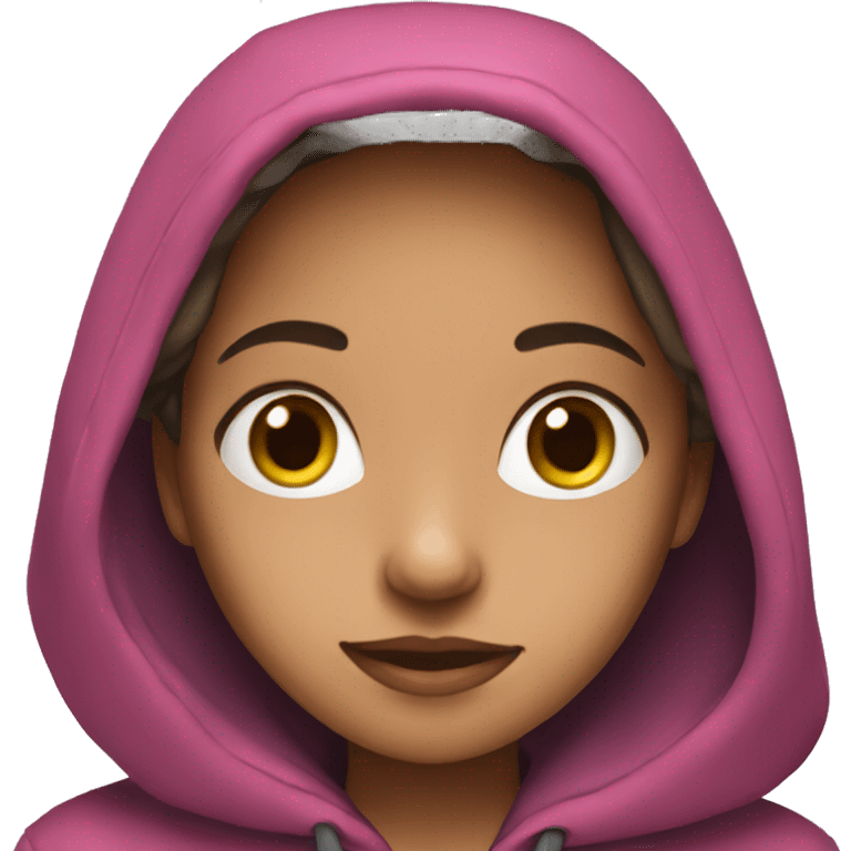 Girl wearing hoodie  emoji