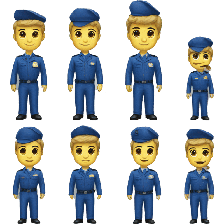 HOMBRECON UNIFORME AZUL DE PIE EN VARIOS MODELOS emoji