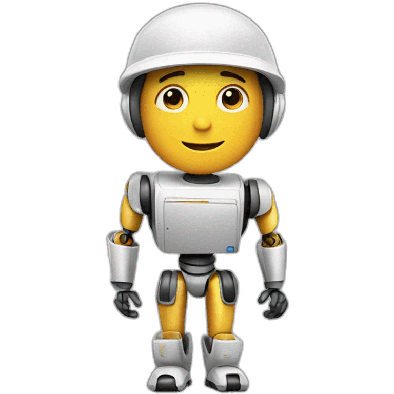 robot newspaper delivery boy emoji