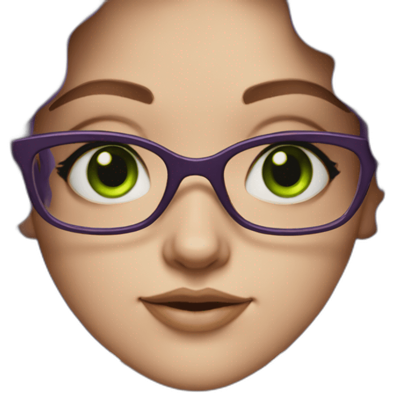 white-girl-purple-wavy-hair-green-eyes-square-glasses emoji