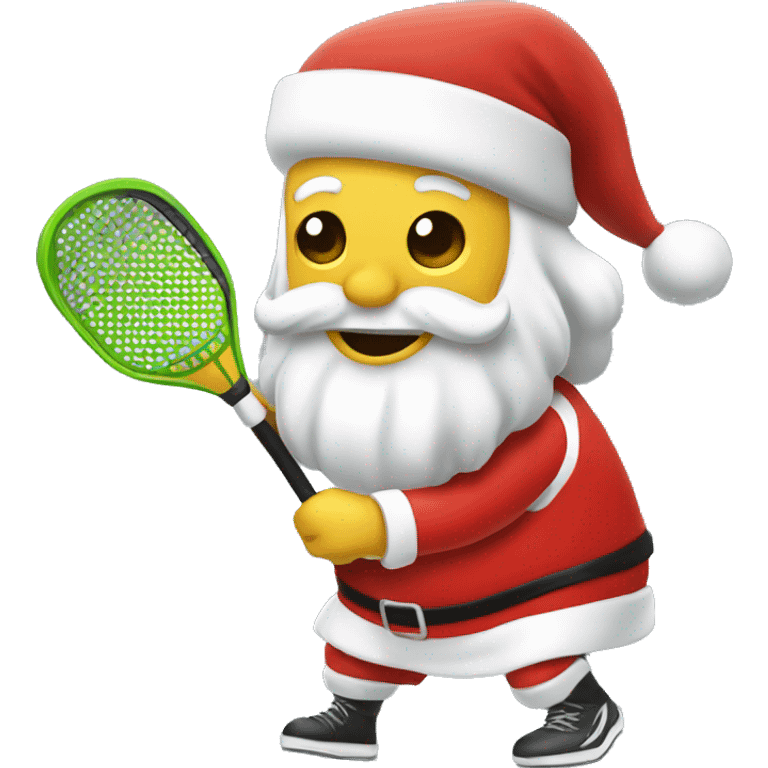 Santa playing pickleball emoji