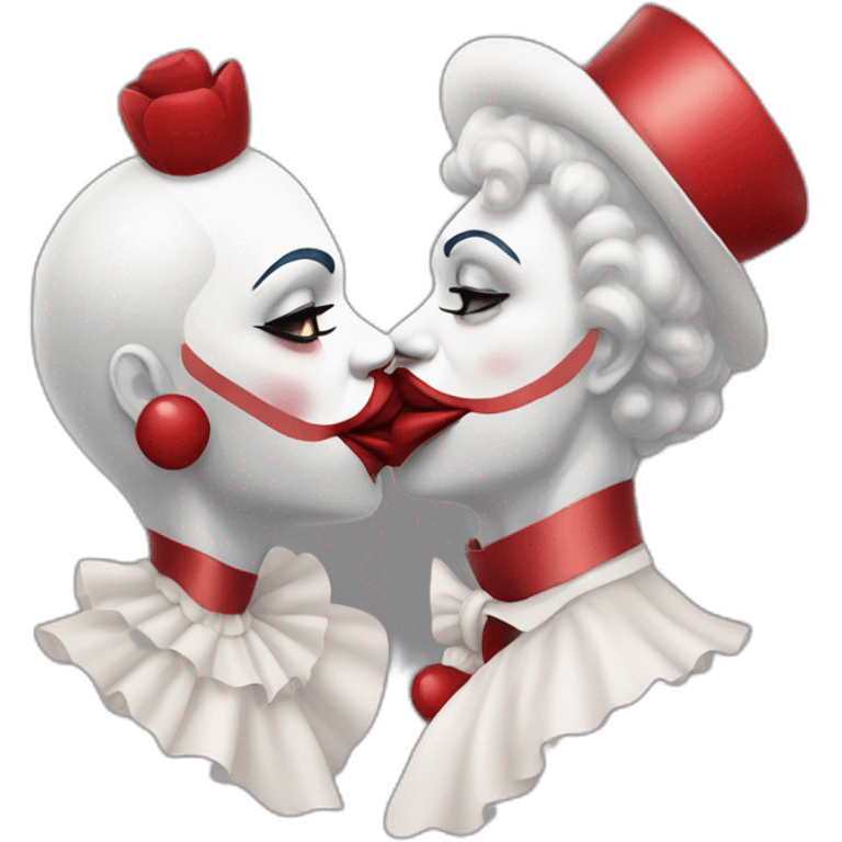 Kiss love clown emoji