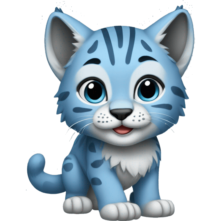 A blue lynx cub full body emoji