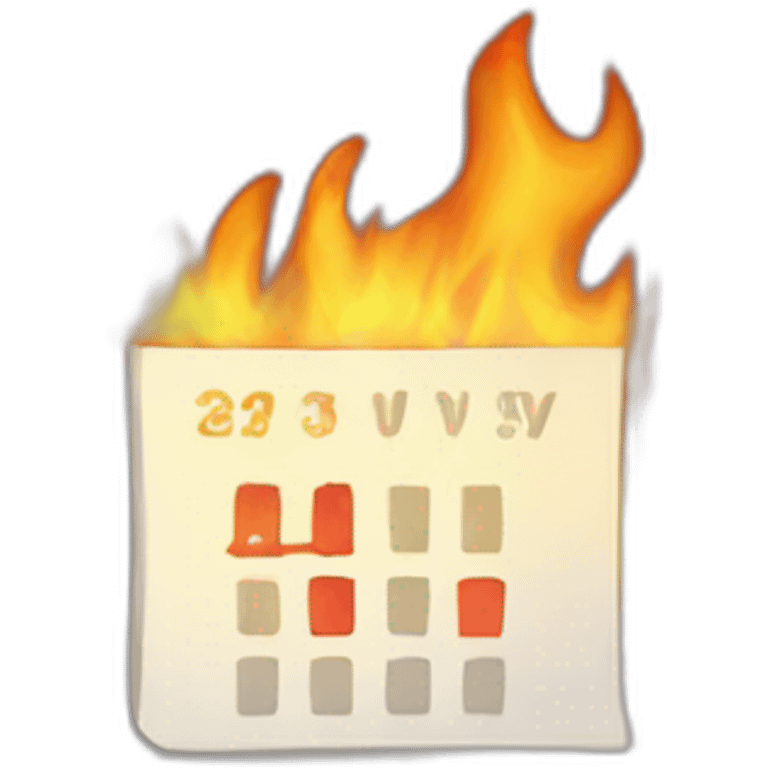 Burning calendar emoji