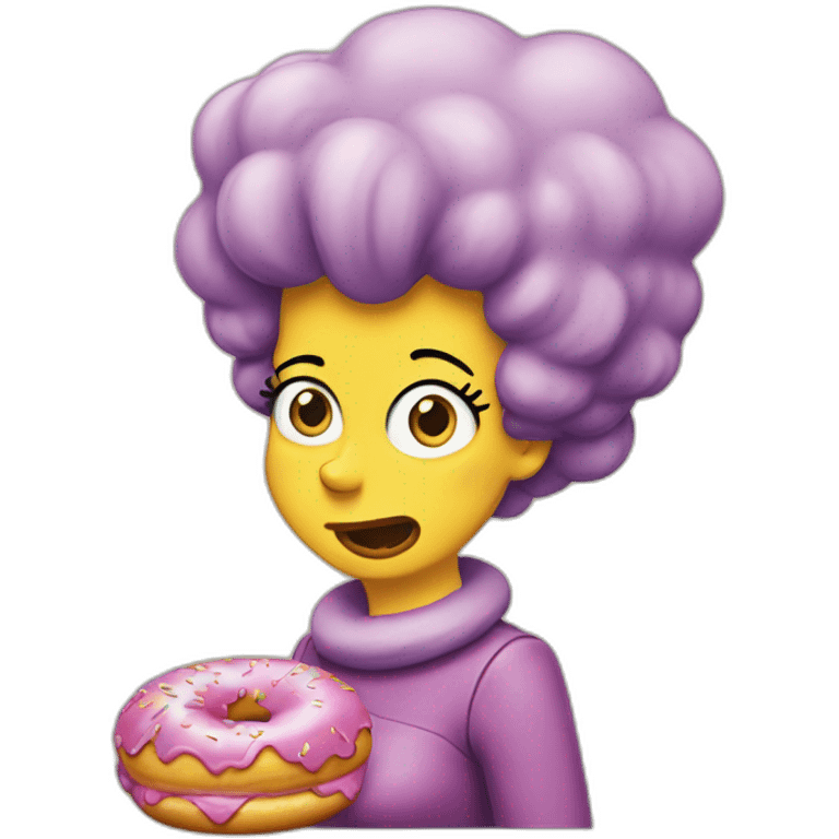 Marge Simpson who eat a donut emoji