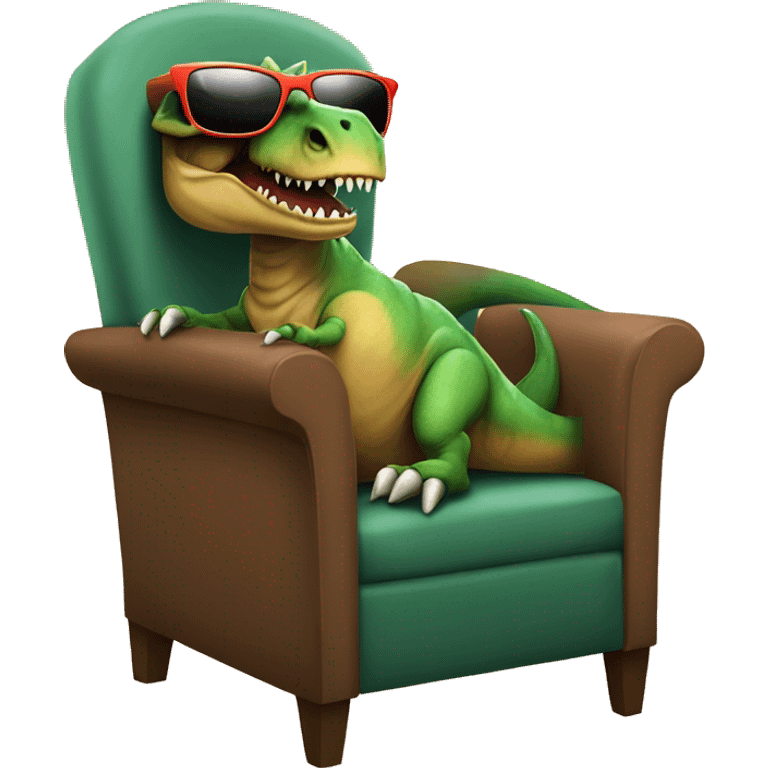 Tyrannosaurus Rex with sunglasses in a chair emoji