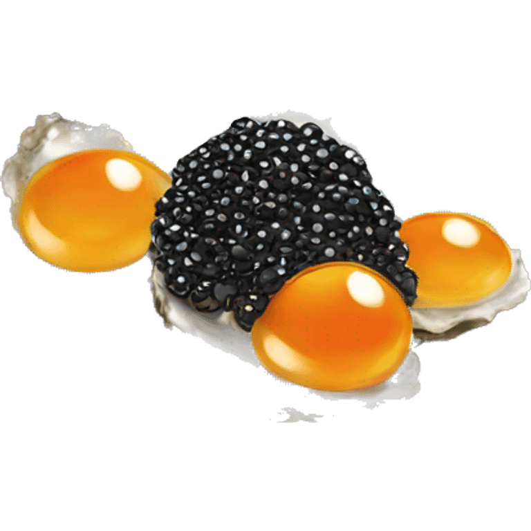 caviar on oysters with ice emoji