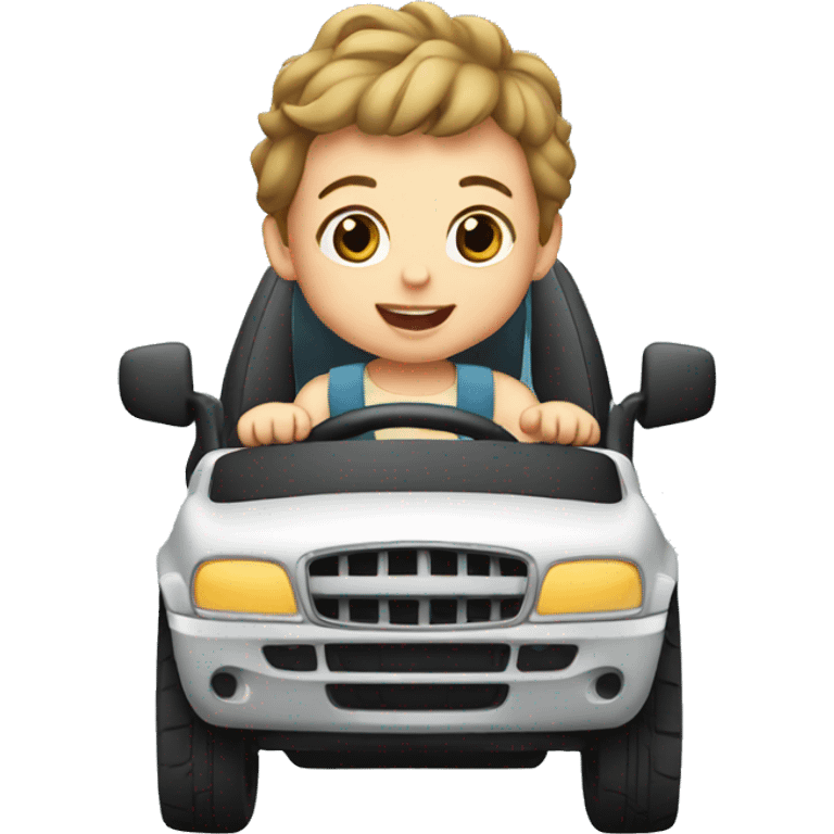 a baby driving emoji