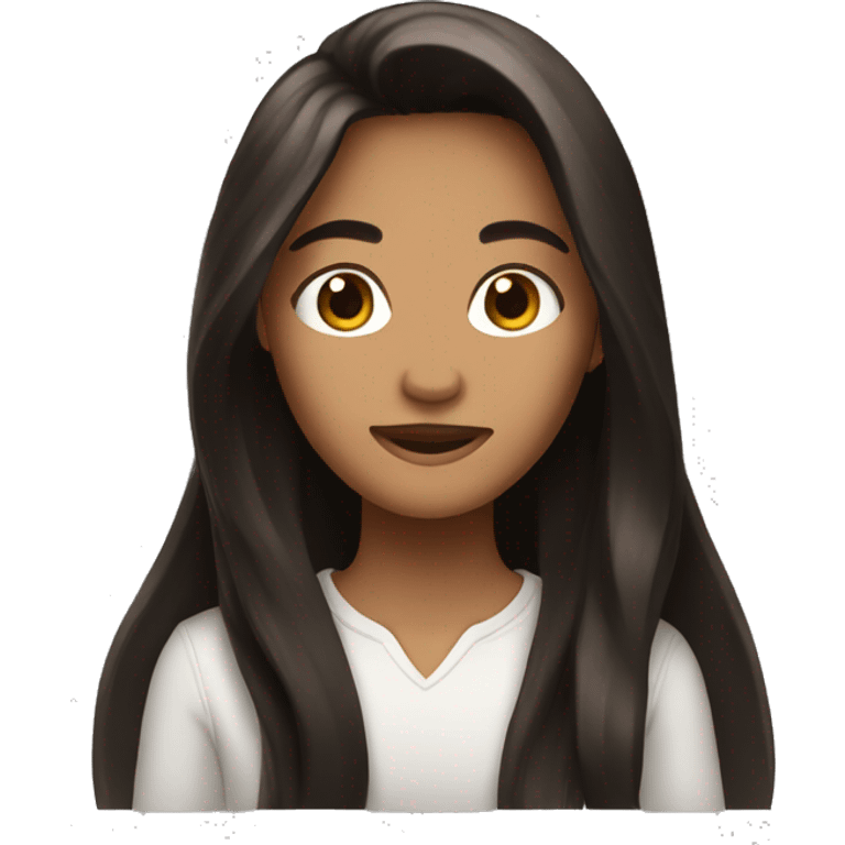 Brown and black long hair emoji