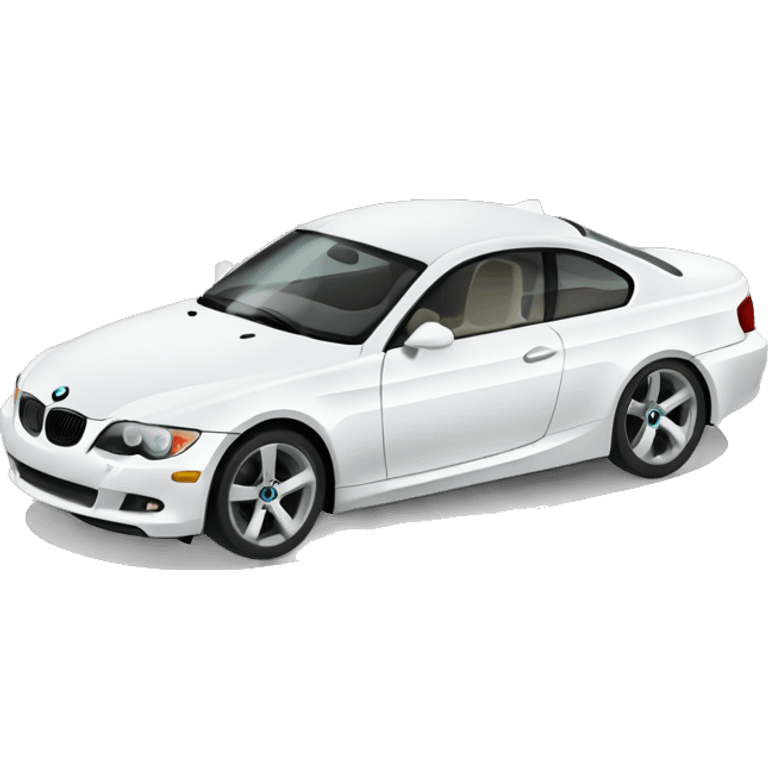 White bmw coupe 335i  emoji