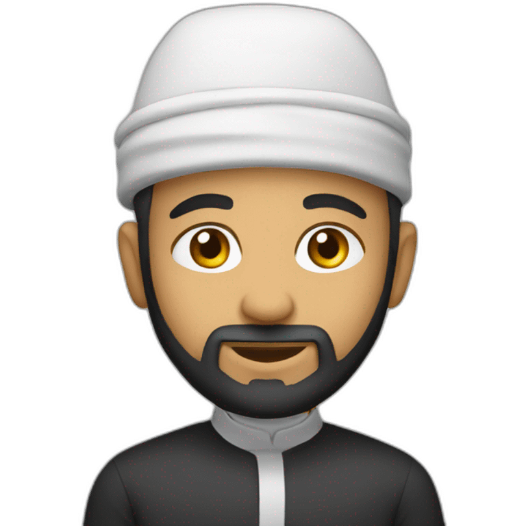 An Imam with a cap emoji